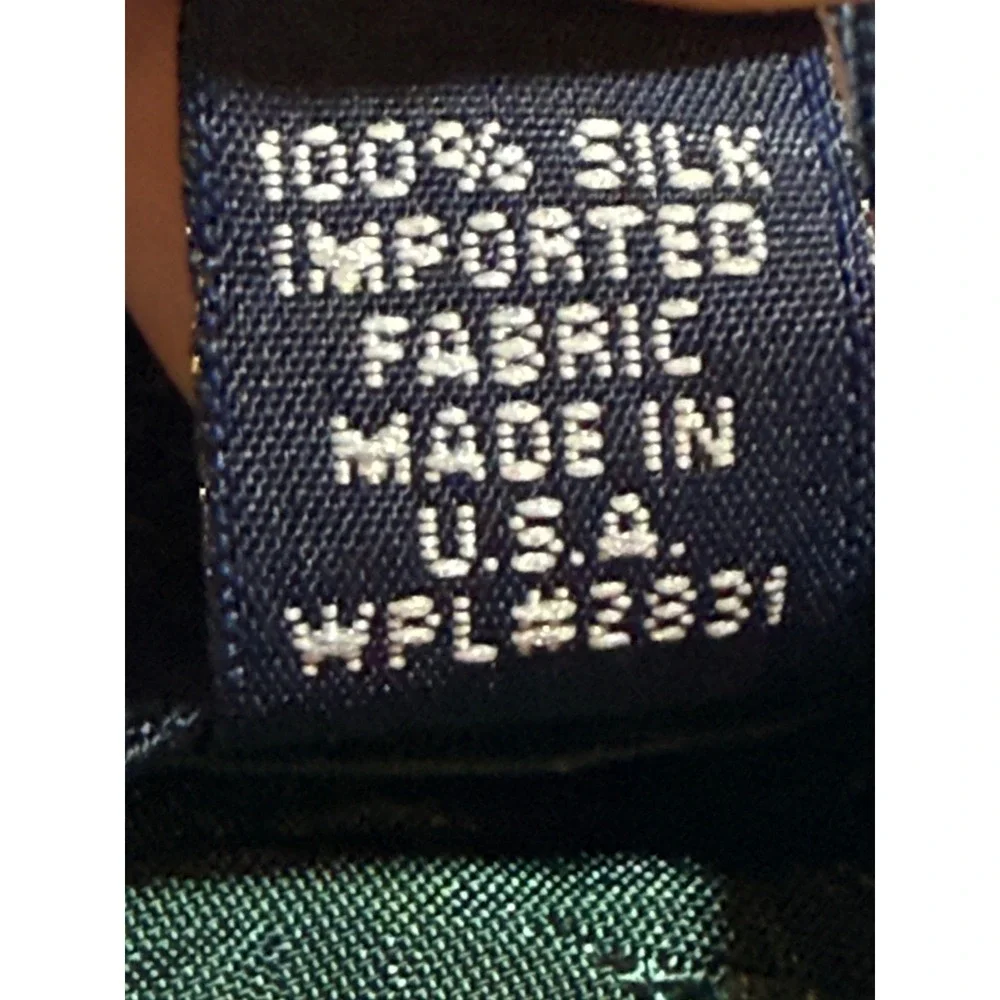 Tommy Hilfiger Mens Silk Tie Olive Green Navy Blue Striped Made in USA WPL 2831